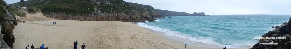Kayak Fishing at Porthcurno - Porthcurno Beach and Sand Dune