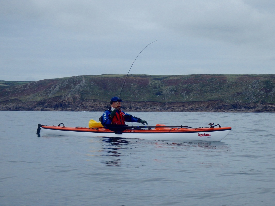 Richard on his Kaskazi Marlin at the Penzance Kayak Fishing Meet 2015