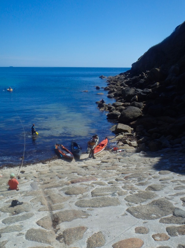 Kayak fishing at Porthgwarra