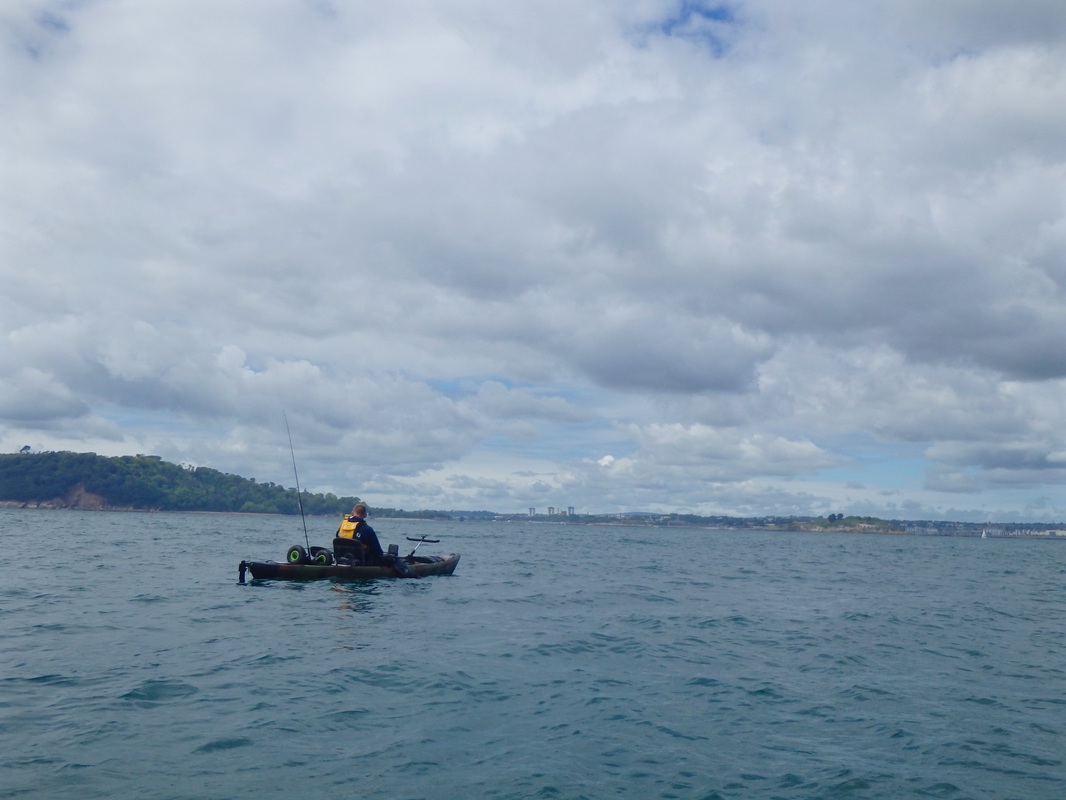 Martin Collison kayak fishing in Plymouth Sound
