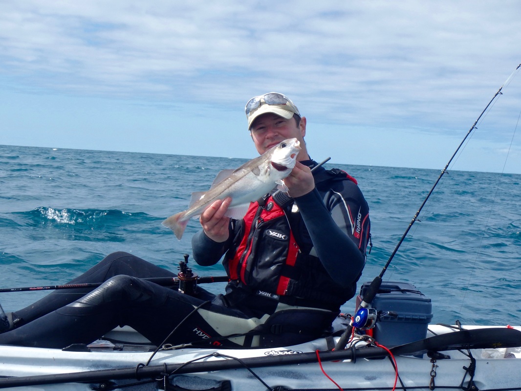 Rob with his first kayak caught Haddock 