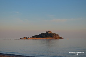 Kayak Fishing at Marazion - St Michaels Mount from Marazion Beach