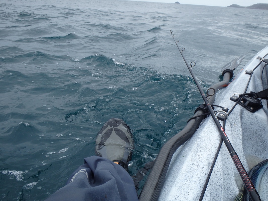 Tide racing past whilst at anchor on a kayak