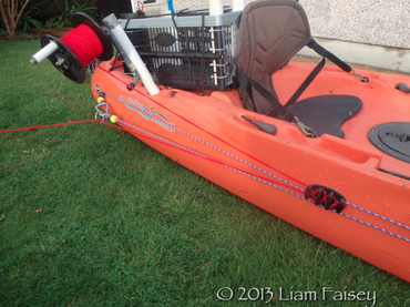 Anchor reel on an Hobie Outfitter