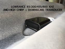 Lowrance CHIRP transducer on the RTM Rytmo