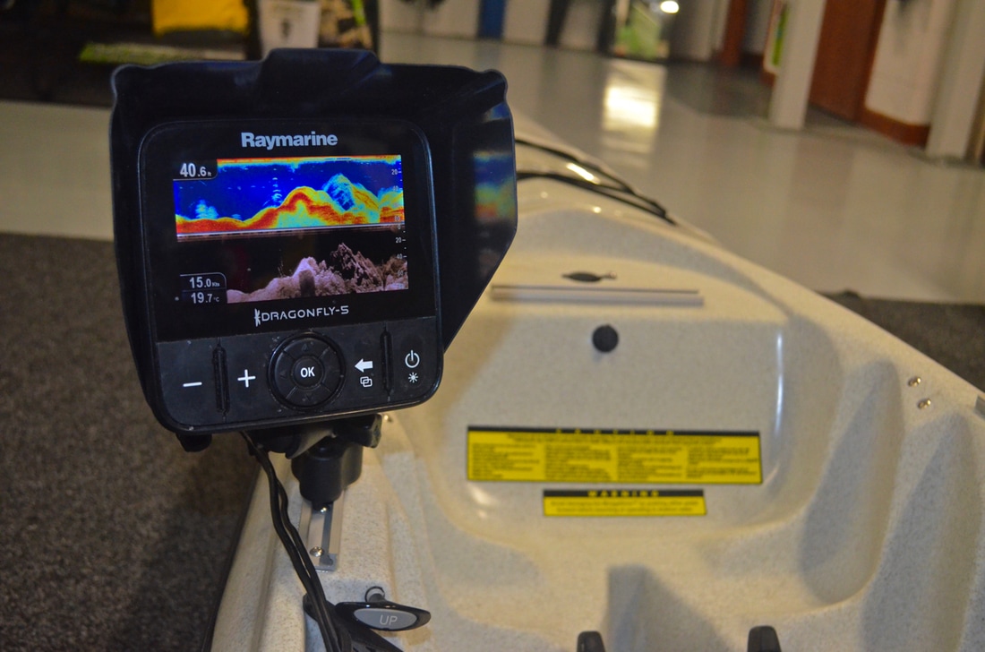 Raymarine Dragonfly 5 Pro Fish Finder installation on a Hobie Kayaks